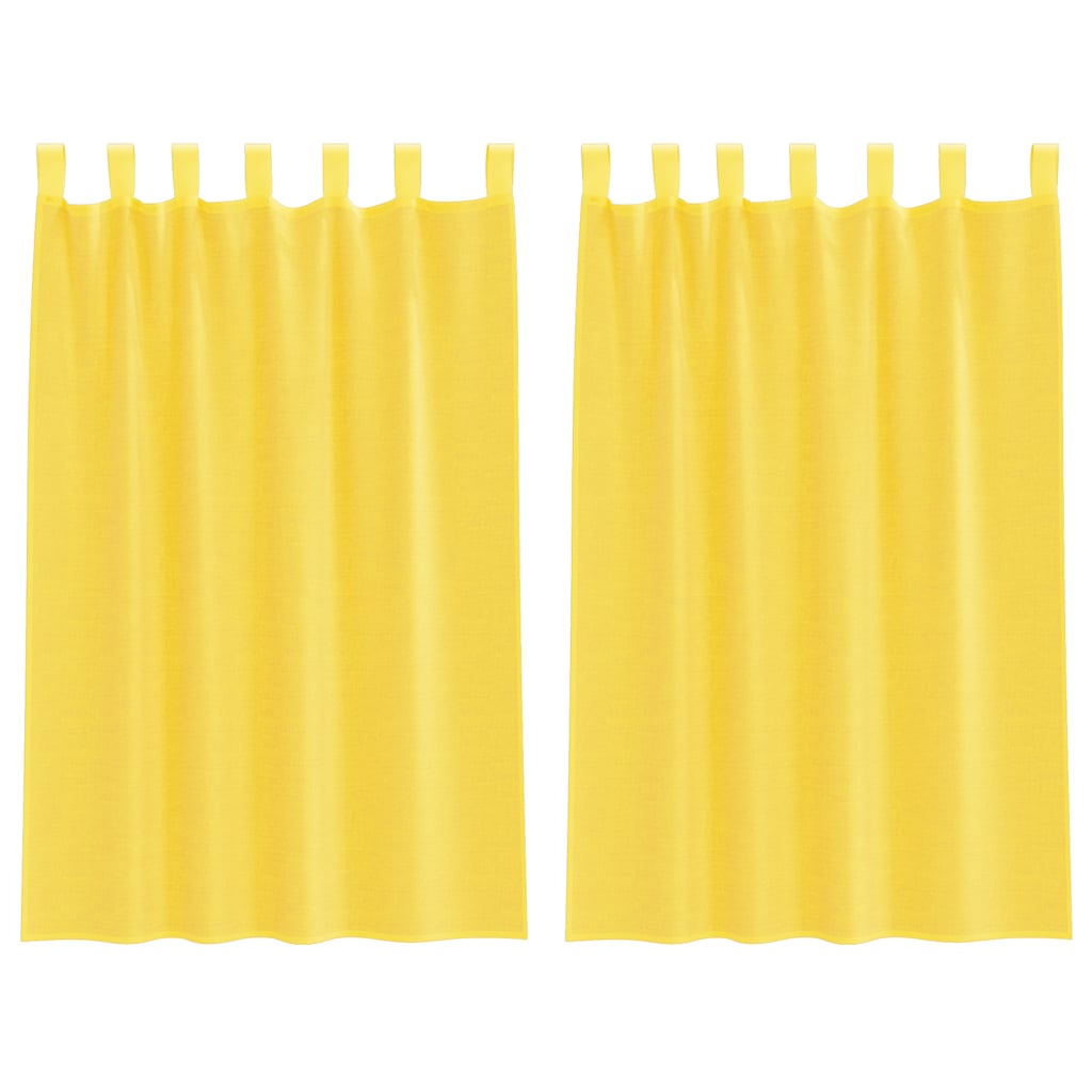 Voile Vorhänge mit Stangentaschen 2 Stk. Gelb