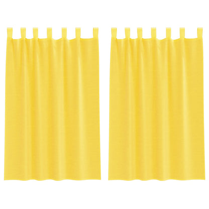 Voile Vorhänge mit Stangentaschen 2 Stk. Gelb