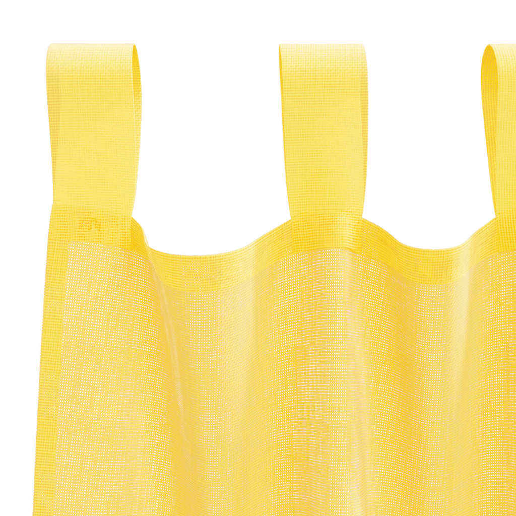 Voile Vorhänge mit Stangentaschen 2 Stk. Gelb