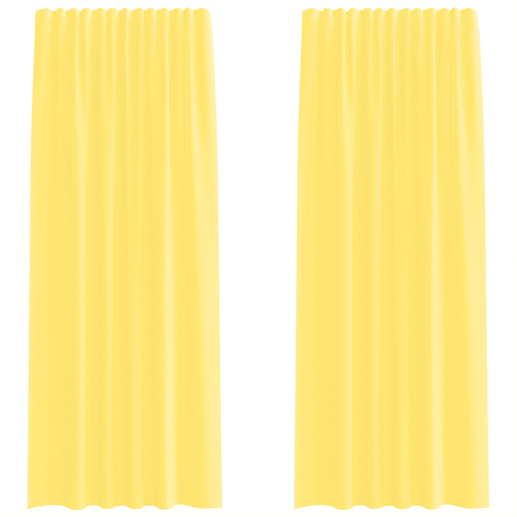 Voile Vorhänge mit Stangentaschen 2 Stk. Gelb