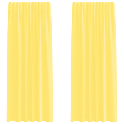 Voile Vorhänge mit Stangentaschen 2 Stk. Gelb