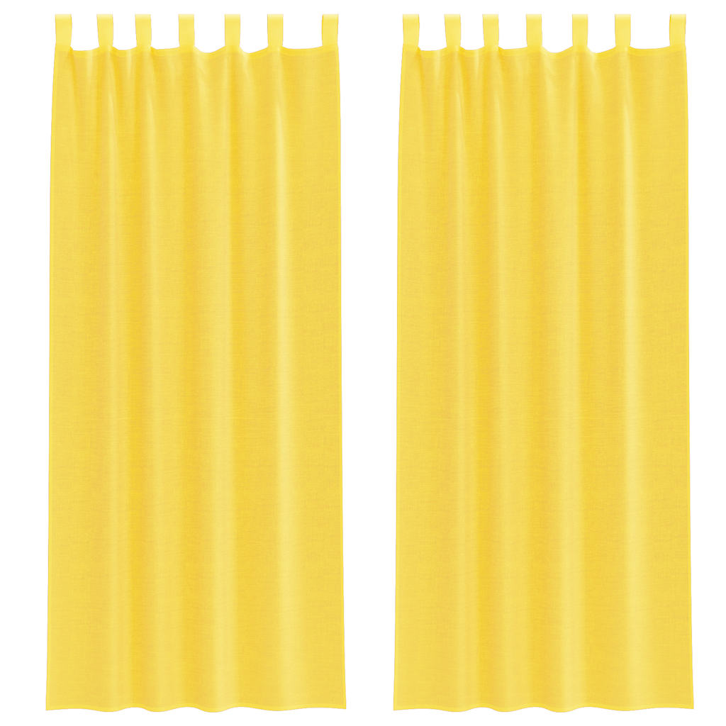 Voile Vorhänge mit Stangentaschen 2 Stk. Gelb