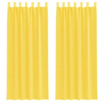 Voile Vorhänge mit Stangentaschen 2 Stk. Gelb