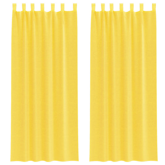 Voile Vorhänge mit Stangentaschen 2 Stk. Gelb