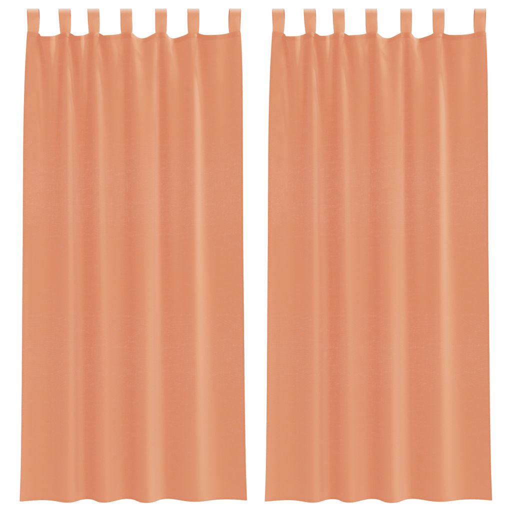 Voile Vorhänge mit Stangentaschen 2 Stk. Terrakotta