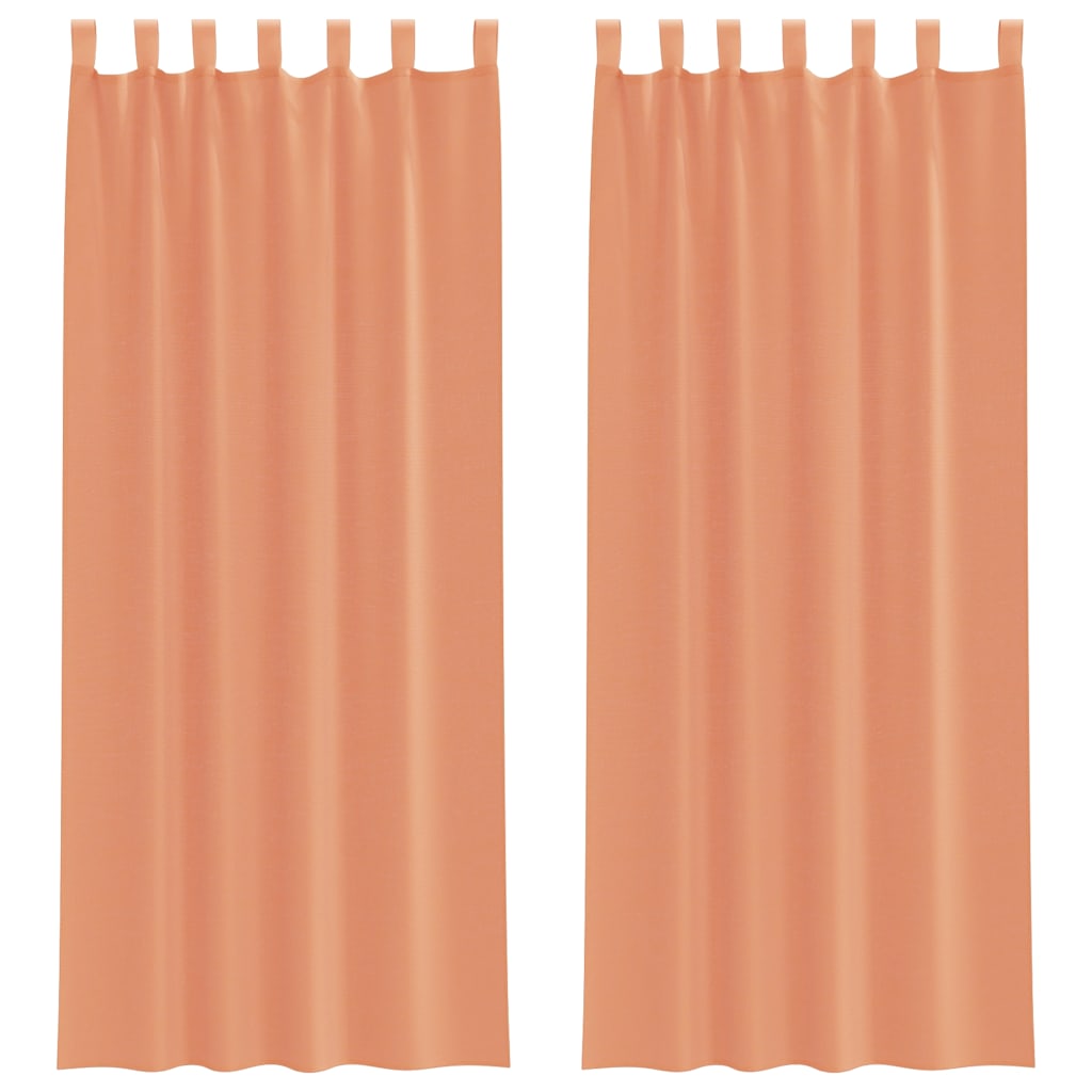 Voile Vorhänge mit Stangentaschen 2 Stk. Terrakotta