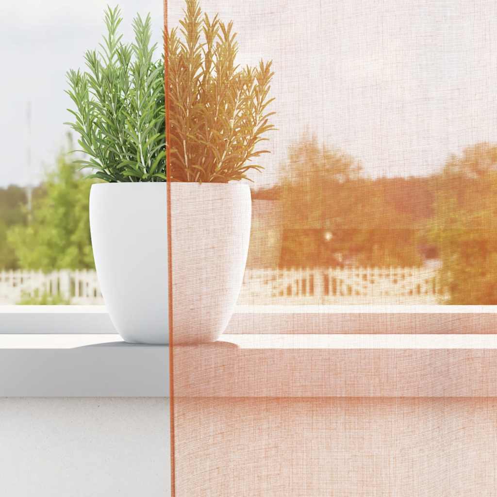 Voile Vorhänge mit Stangentaschen 2 Stk. Terrakotta