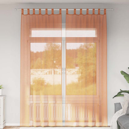 Voile Vorhänge mit Stangentaschen 2 Stk. Terrakotta