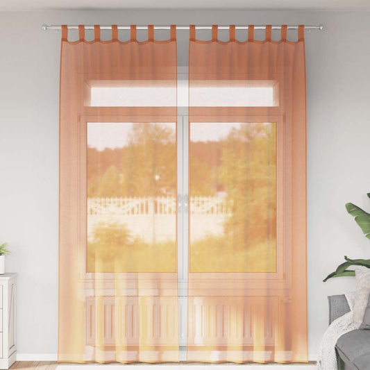 Voile Vorhänge mit Stangentaschen 2 Stk. Terrakotta