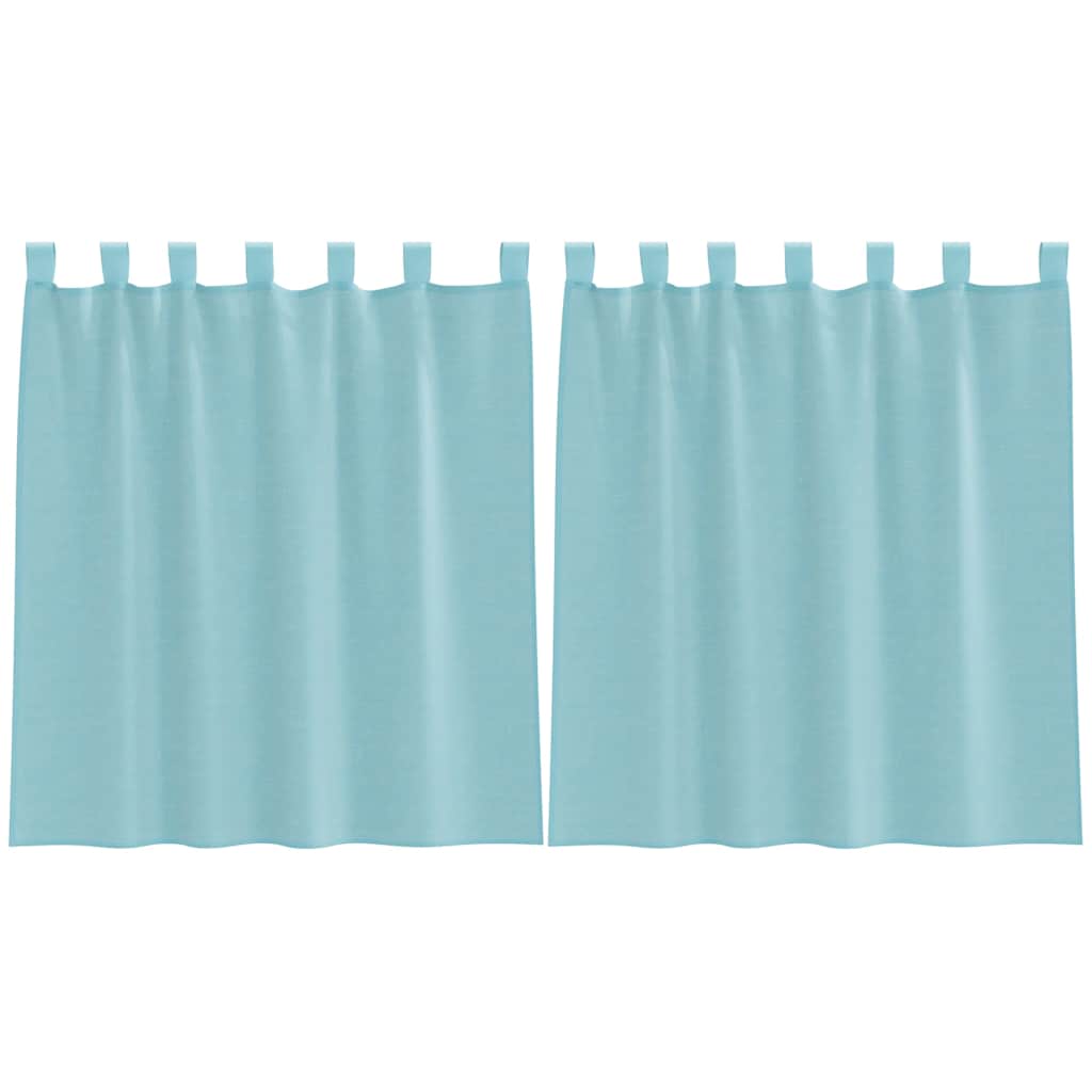 Voile Vorhänge mit Stangentaschen 2 Stk. Türkis