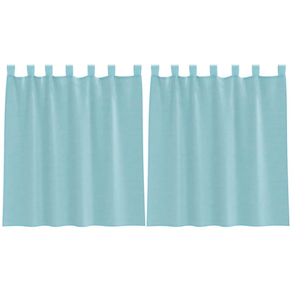 Voile Vorhänge mit Stangentaschen 2 Stk. Türkis