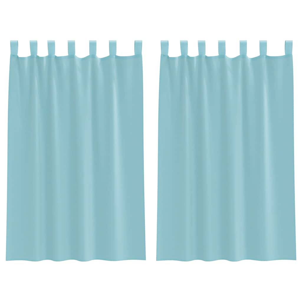 Voile Vorhänge mit Stangentaschen 2 Stk. Türkis