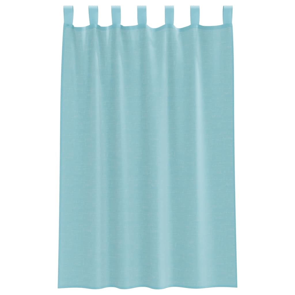 Voile Vorhänge mit Stangentaschen 2 Stk. Türkis