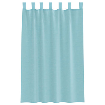 Voile Vorhänge mit Stangentaschen 2 Stk. Türkis