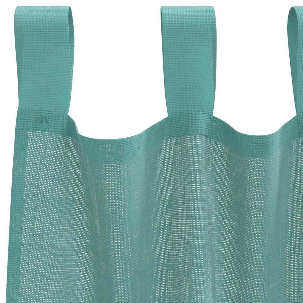 Voile Vorhänge mit Stangentaschen 2 Stk. Türkis