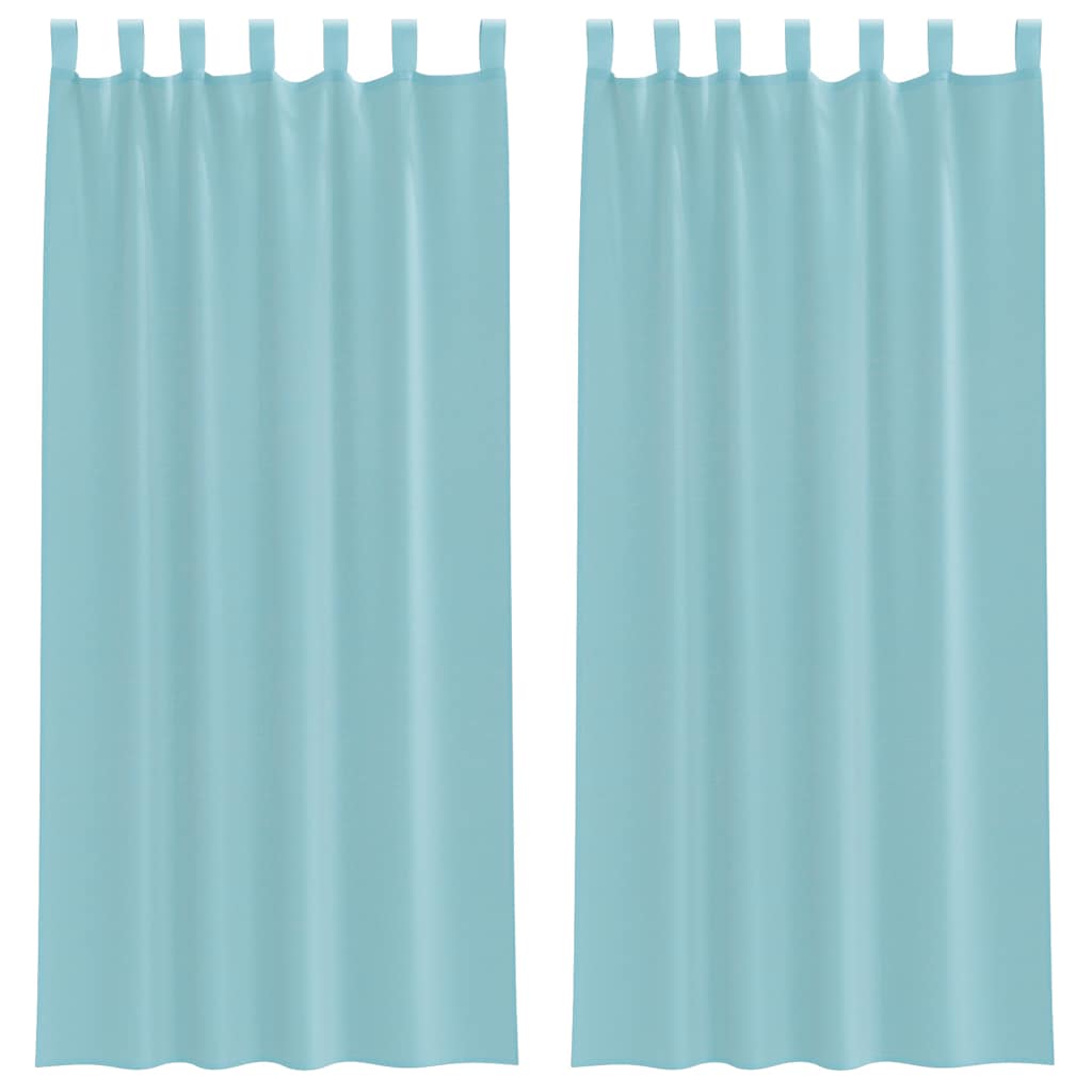 Voile Vorhänge mit Stangentaschen 2 Stk. Türkis