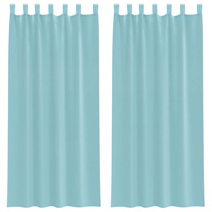 Voile Vorhänge mit Stangentaschen 2 Stk. Türkis