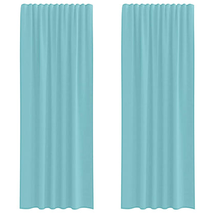 Voile Vorhänge mit Stangentaschen 2 Stk. Türkis
