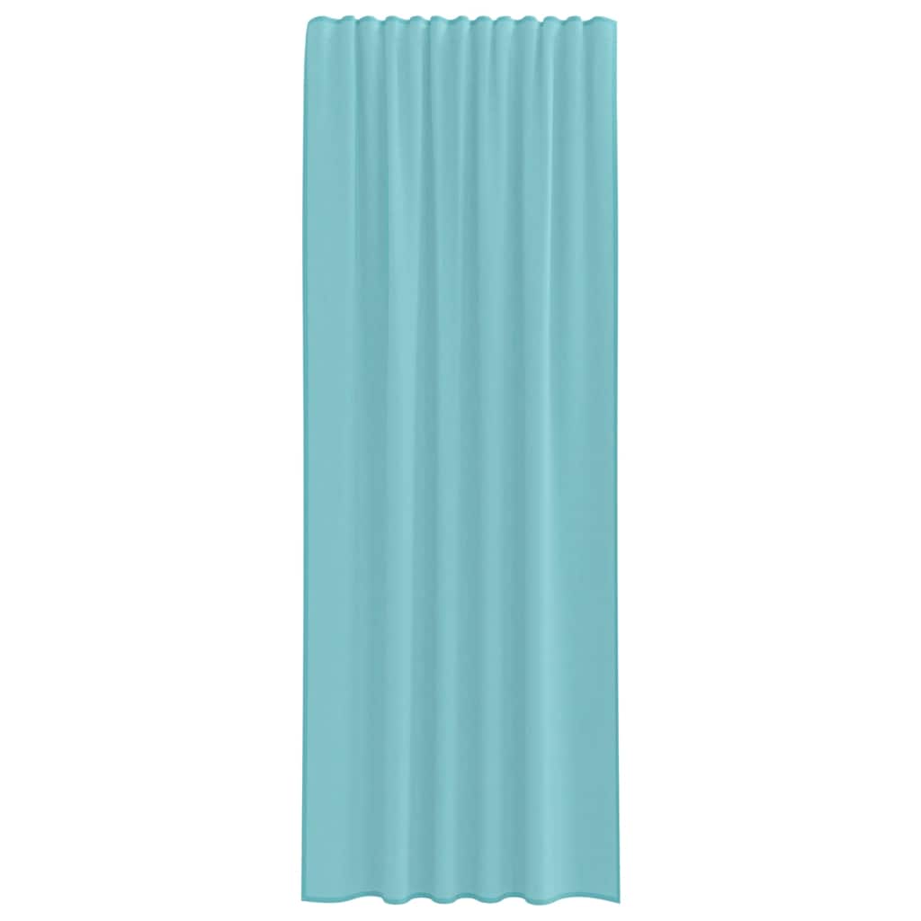 Voile Vorhänge mit Stangentaschen 2 Stk. Türkis