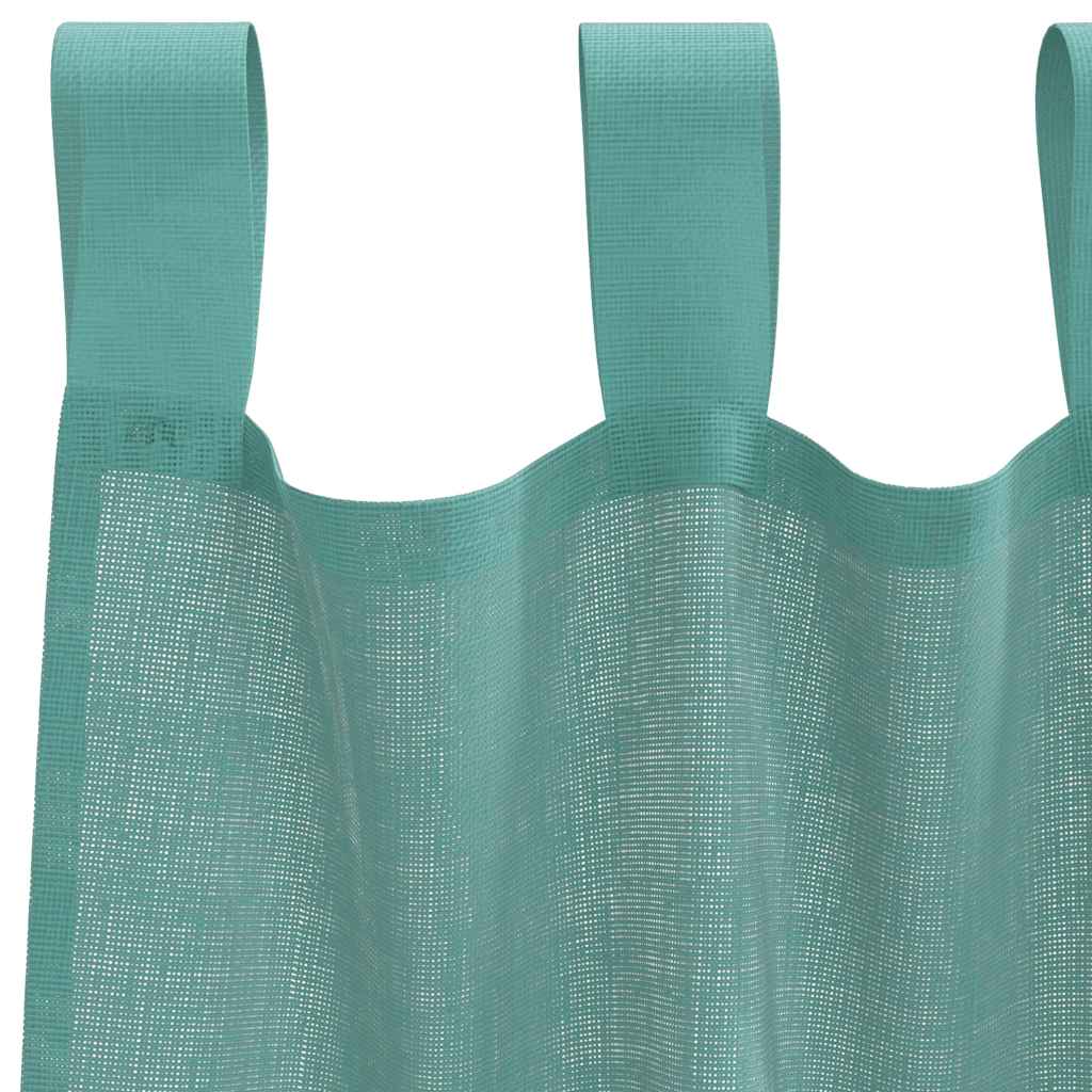 Voile Vorhänge mit Stangentaschen 2 Stk. Türkis