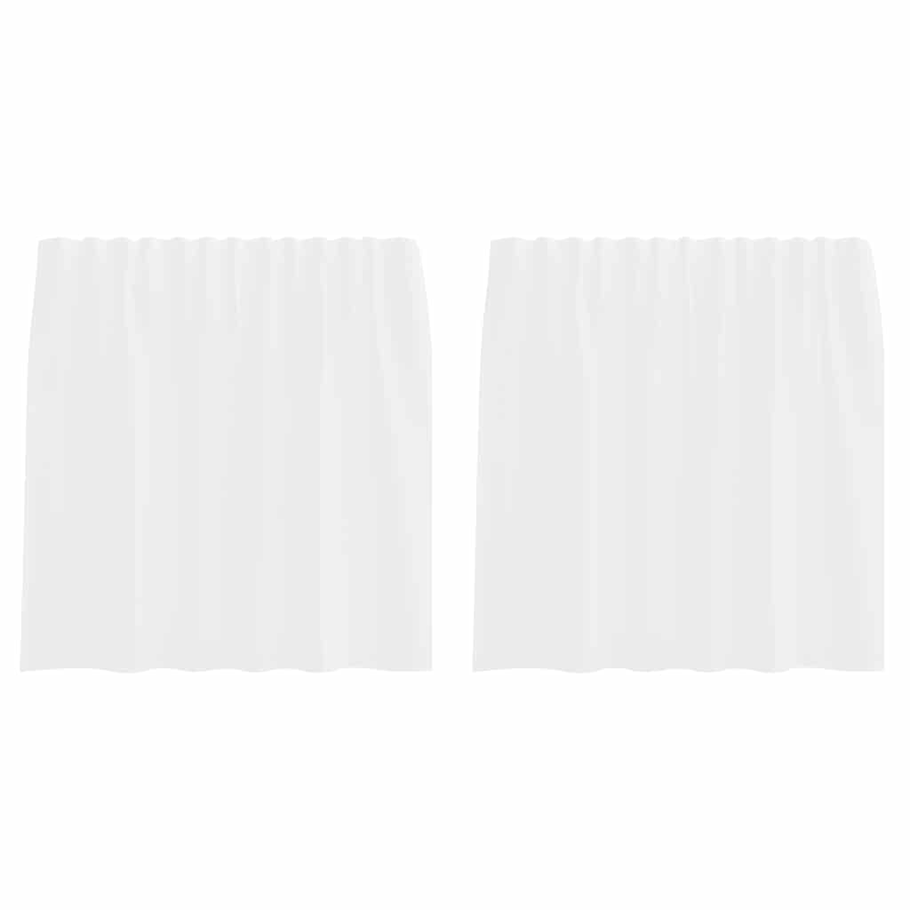 Voile Vorhänge mit Stangentaschen 2 Stk. Weiß
