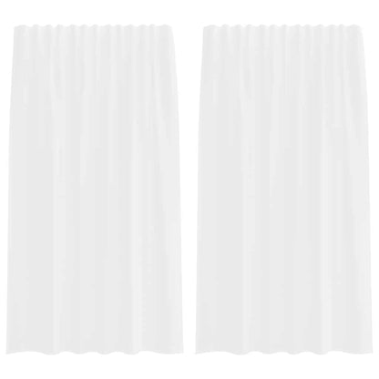 Voile Vorhänge mit Stangentaschen 2 Stk. Weiß