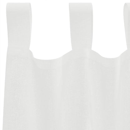 Voile Vorhänge mit Stangentaschen 2 Stk. Weiß