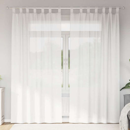 Voile Vorhänge mit Stangentaschen 2 Stk. Weiß