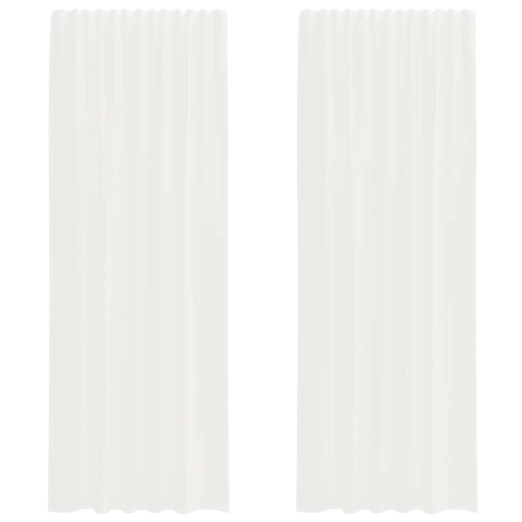 Voile Vorhänge mit Stangentaschen 2 Stk. Weiß