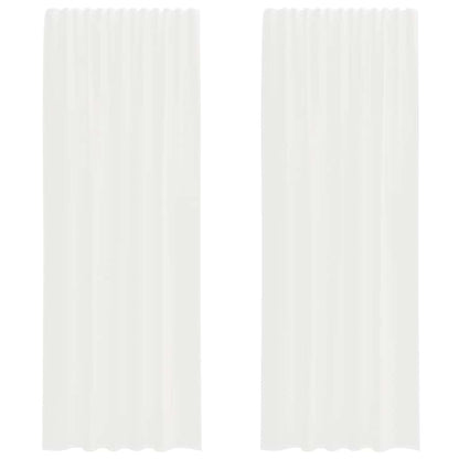 Voile Vorhänge mit Stangentaschen 2 Stk. Weiß