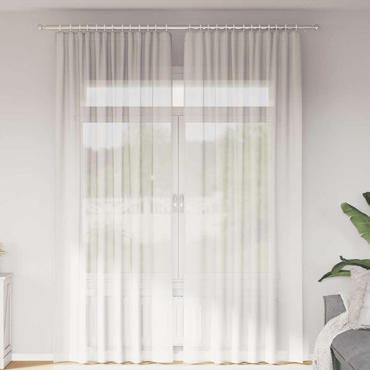Voile Vorhänge mit Stangentaschen 2 Stk. Weiß