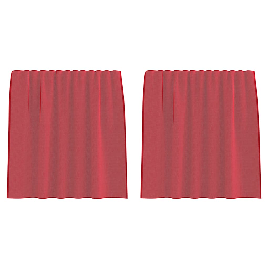 Voile Vorhänge mit Stangentaschen 2 Stk. Weinrot