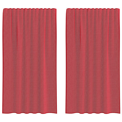 Voile Vorhänge mit Stangentaschen 2 Stk. Weinrot