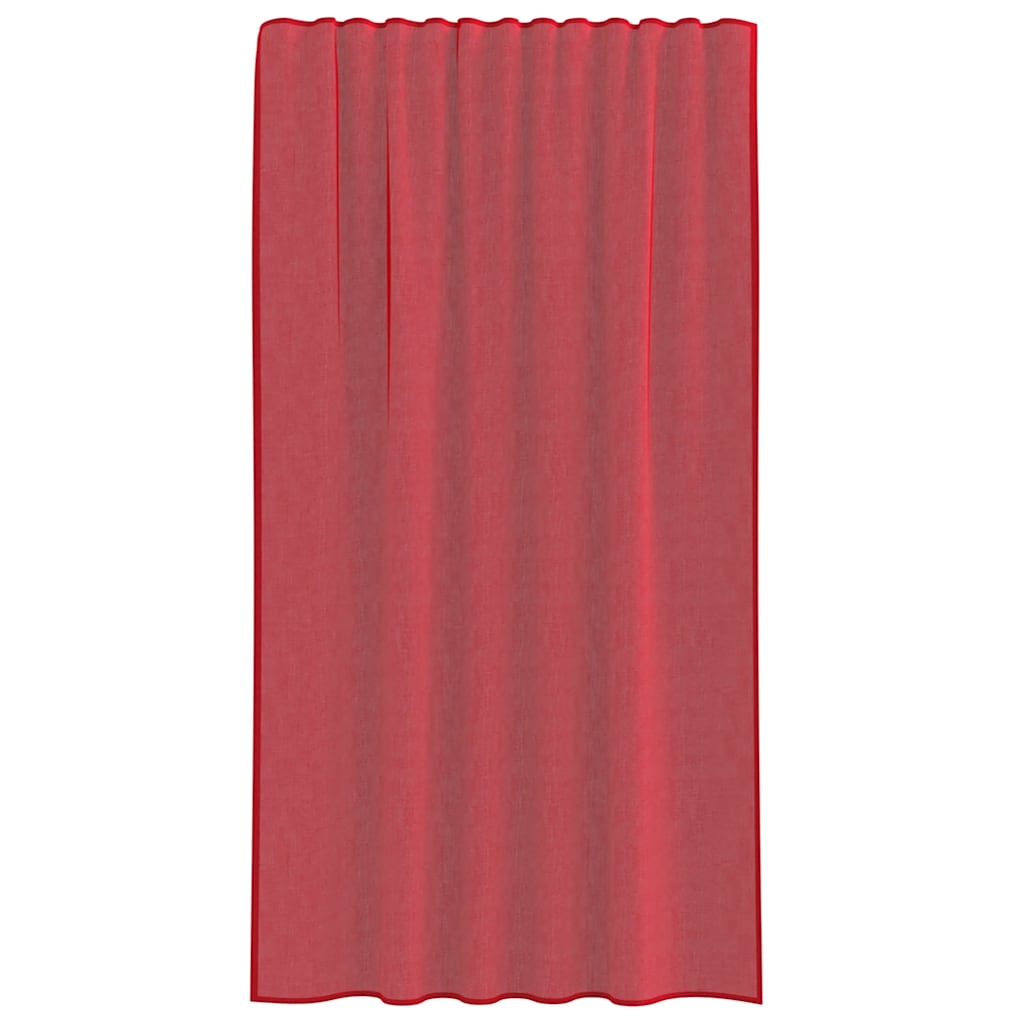 Voile Vorhänge mit Stangentaschen 2 Stk. Weinrot