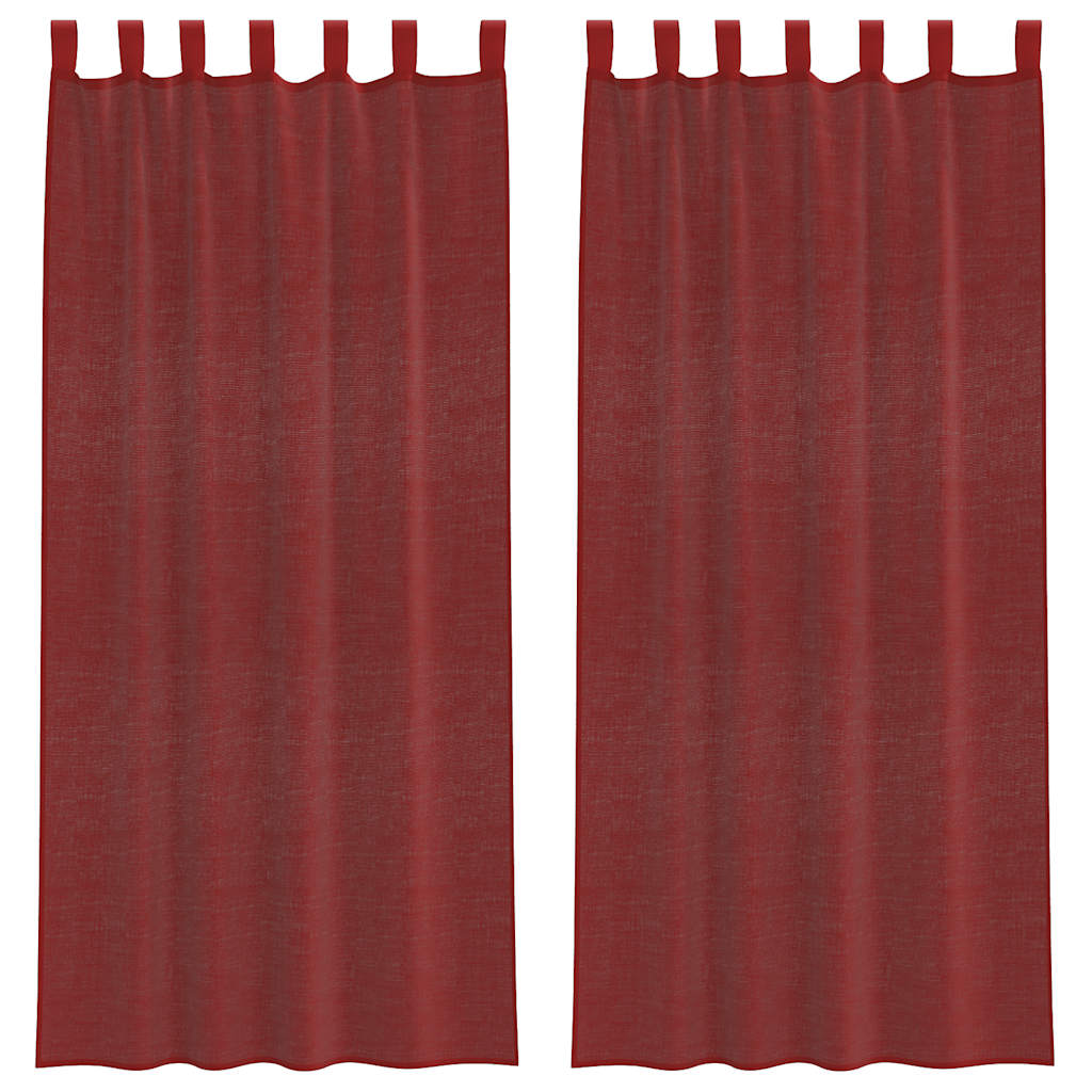 Voile Vorhänge mit Stangentaschen 2 Stk. Weinrot