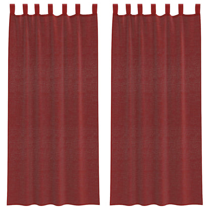 Voile Vorhänge mit Stangentaschen 2 Stk. Weinrot