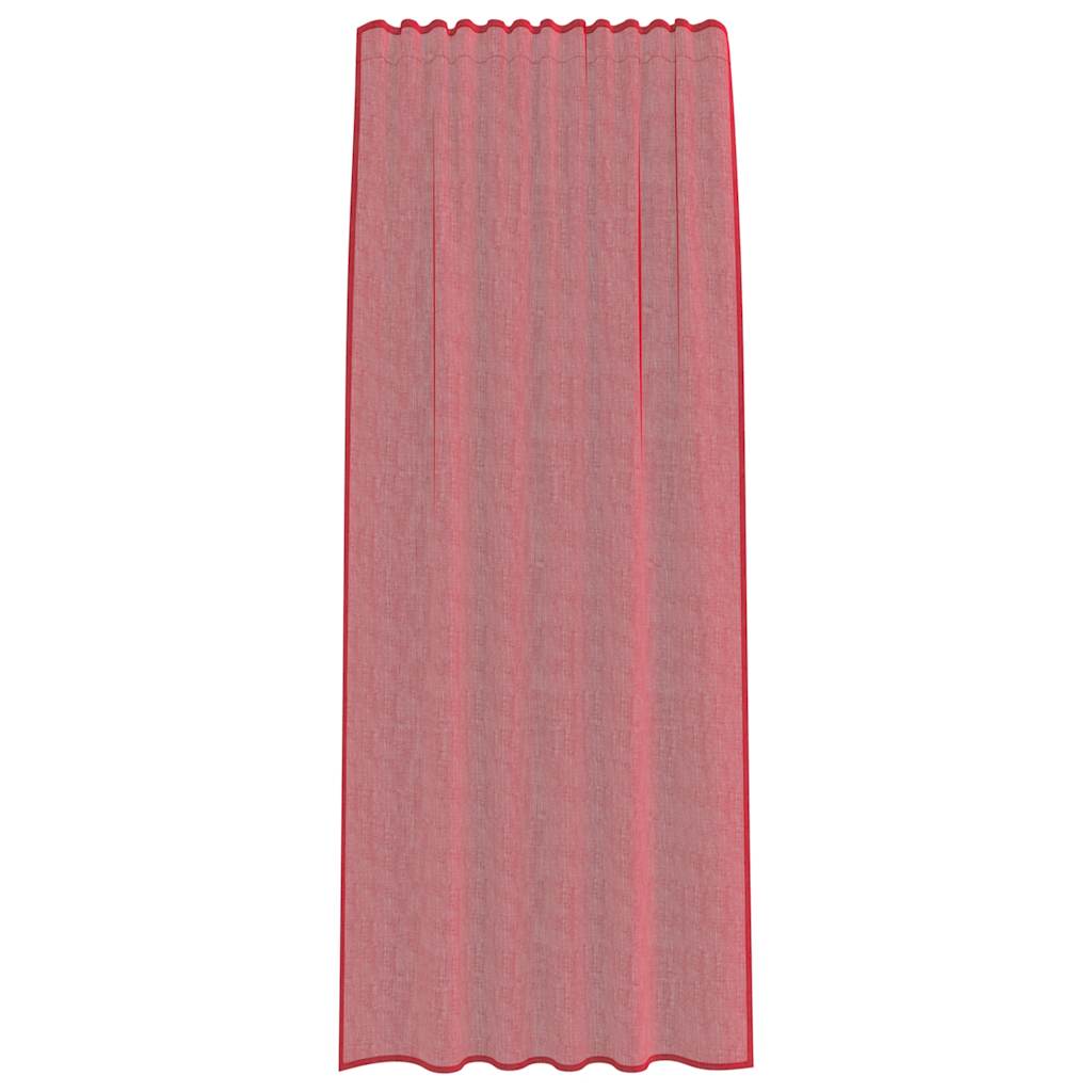 Voile Vorhänge mit Stangentaschen 2 Stk. Weinrot