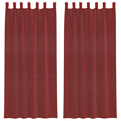 Voile Vorhänge mit Stangentaschen 2 Stk. Weinrot