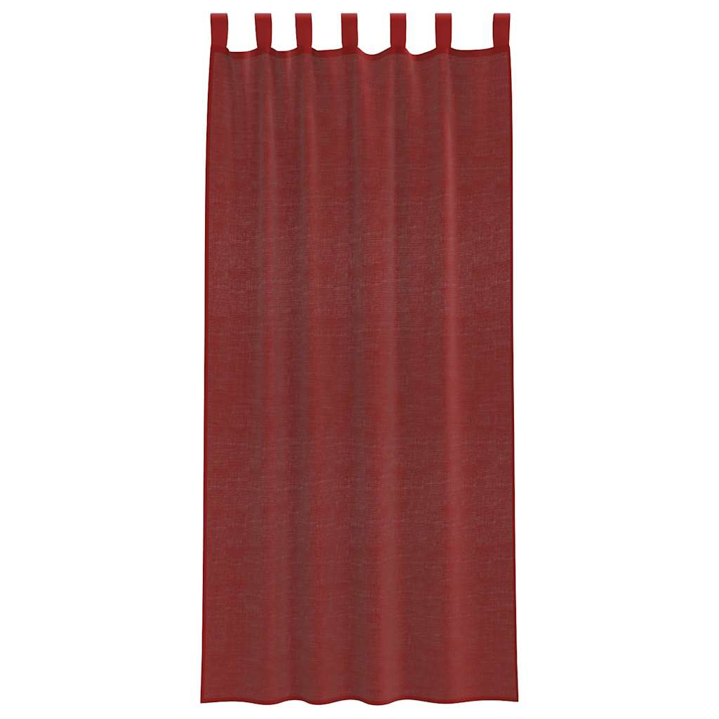 Voile Vorhänge mit Stangentaschen 2 Stk. Weinrot