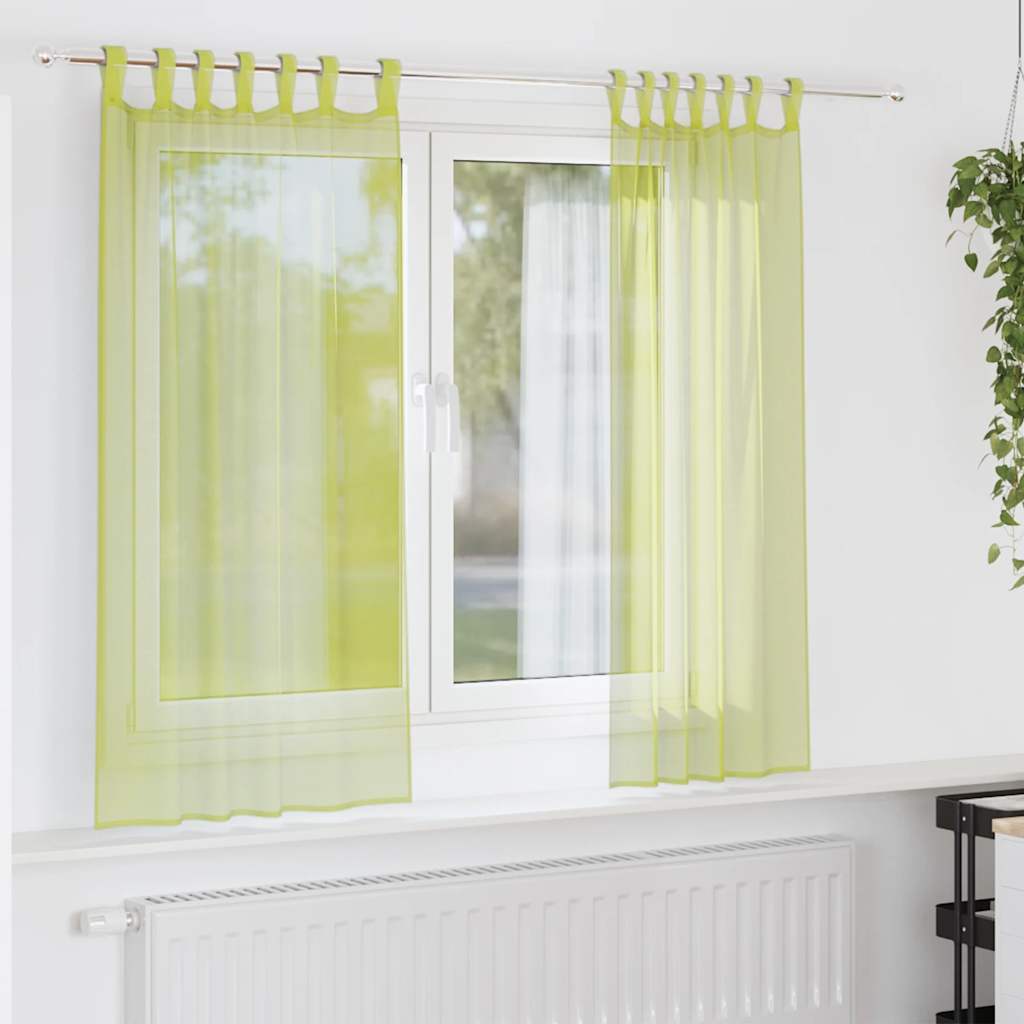 Voile Vorhänge mit Lasche 2 Stk. Apfelgrün