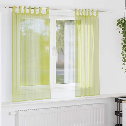 Voile Vorhänge mit Lasche 2 Stk. Apfelgrün