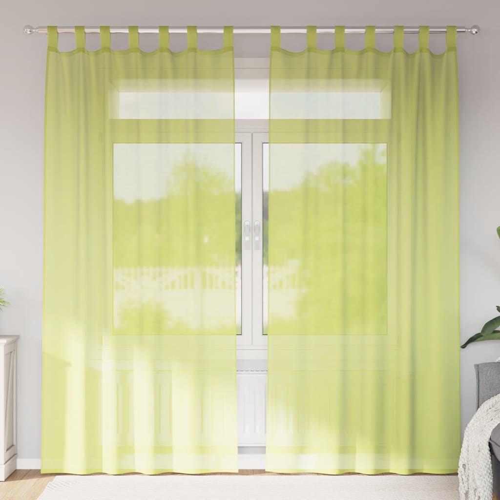 Voile Vorhänge mit Lasche 2 Stk. Apfelgrün