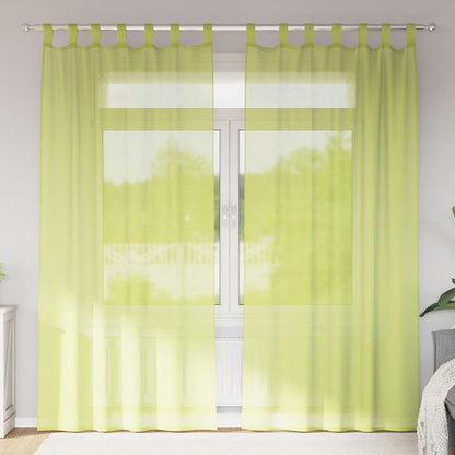 Voile Vorhänge mit Lasche 2 Stk. Apfelgrün