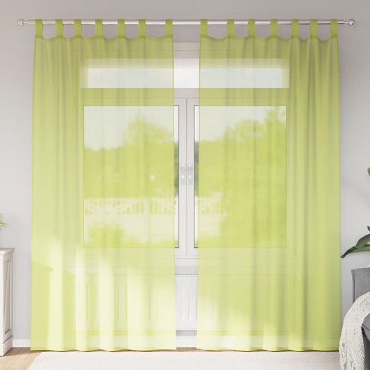 Voile Vorhänge mit Lasche 2 Stk. Apfelgrün