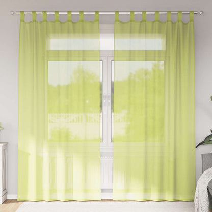 Voile Vorhänge mit Lasche 2 Stk. Apfelgrün