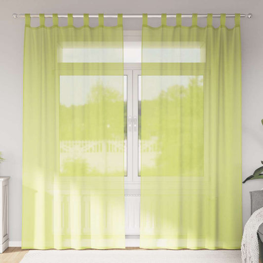 Voile Vorhänge mit Lasche 2 Stk. Apfelgrün