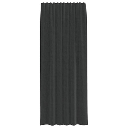 Voile Vorhänge mit Lasche 2 Stk. Schwarz