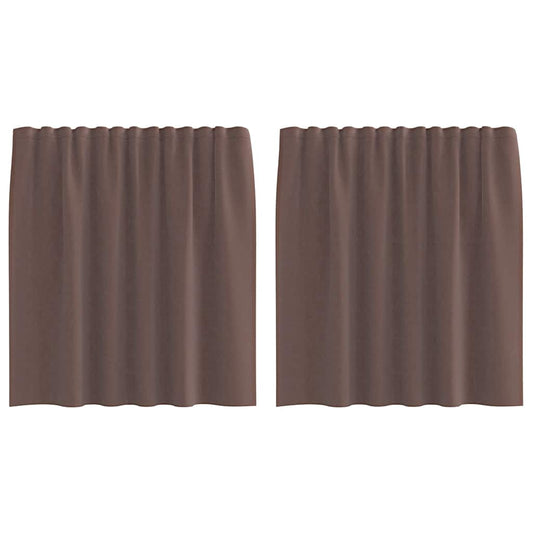 Voile Vorhänge mit Lasche 2 Stk. Braun