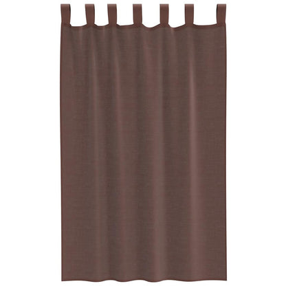 Voile Vorhänge mit Lasche 2 Stk. Braun