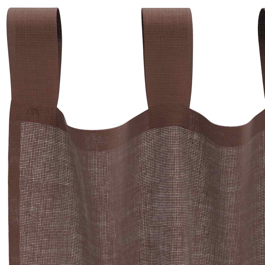 Voile Vorhänge mit Lasche 2 Stk. Braun